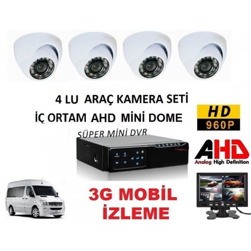 4 lü Araç Kamera Paketi AHD 1.3MP İÇMEKAN