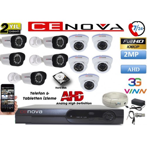 Cenova 2mp 10 Kameralı Set Uygun Fiyat