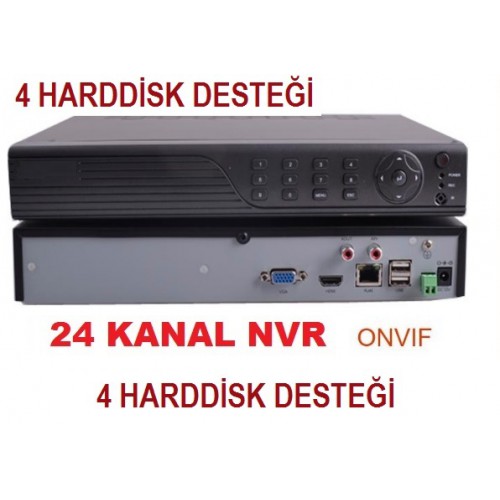 24 kanal NVR IP Kayıt Cihazı 4 HDD