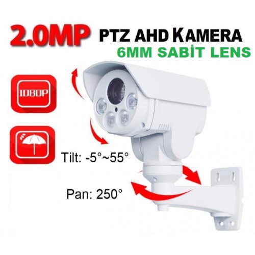 2 MP FullHD AHD 1080P 6MM Lens PTZ Kamera