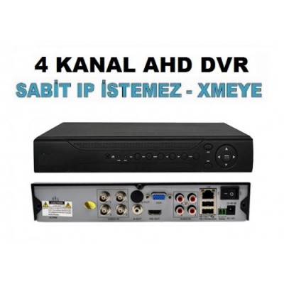 4 Kanal 2 Mp AHD Hibrit DVR Kayıt Cihazı 1080n XMEYE
