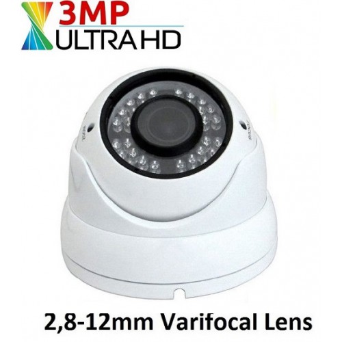 3 MP AHD Varifocal Dome Kamera Full HD Kasa Kamerası