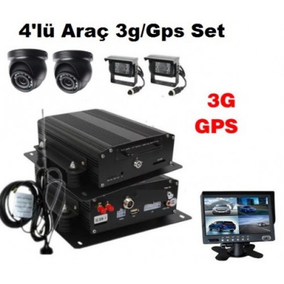 3G- GPS Destekli 4 Kameralı Araç Mobil Kayıt Sistemi