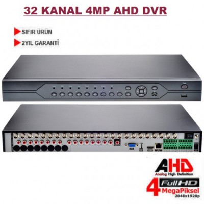32 Kanal 4Mp AHD Dvr Kayıt Cihazı HİBİRT 5 in 1 DVR