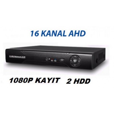 16 Kanal AHD HİBRİT Kayıt Cihazı 1080P Kayıtlı