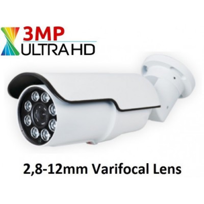 3 MP UltraHD Ayarlanabilir Lens Güvenlik Kamerası