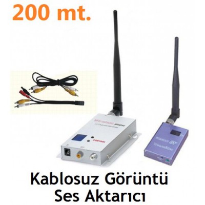 Kablosuz Kamera Görüntü ve Ses Aktarıcı 2.4Ghz 200mt