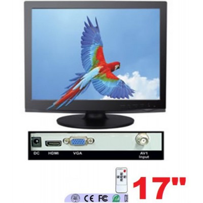 17'' İnc Renkli TFT LED CCTV Monitör VGA / HDMI / BNC