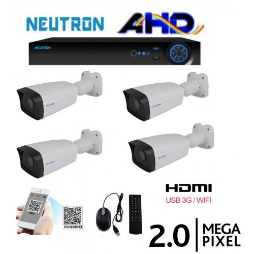 Neutron 2 MegaPixel SET 4 Kameralı AHD Kamera Sistemi<font color="red"> 2,200 TL