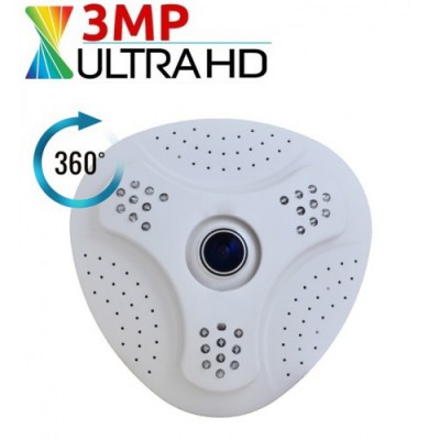 3 MP UltraHD 360 Derece Balık Gözü AHD Güvenlik Kamerası