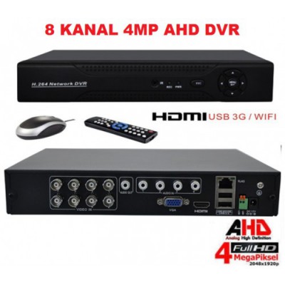 8 Kanal 4Mp AHD DVR Kayıt Cihazı